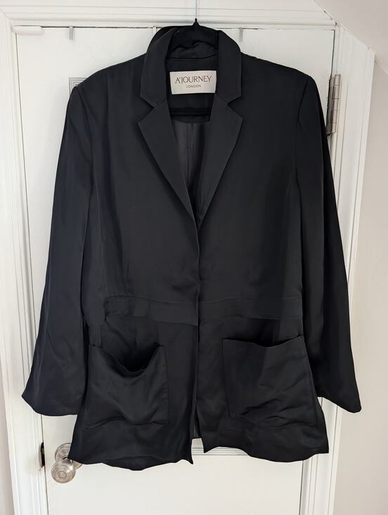 A'Journey London Jackets & Blazers - A'Journey London Satin Black Blazer EU 40 / US Medium
